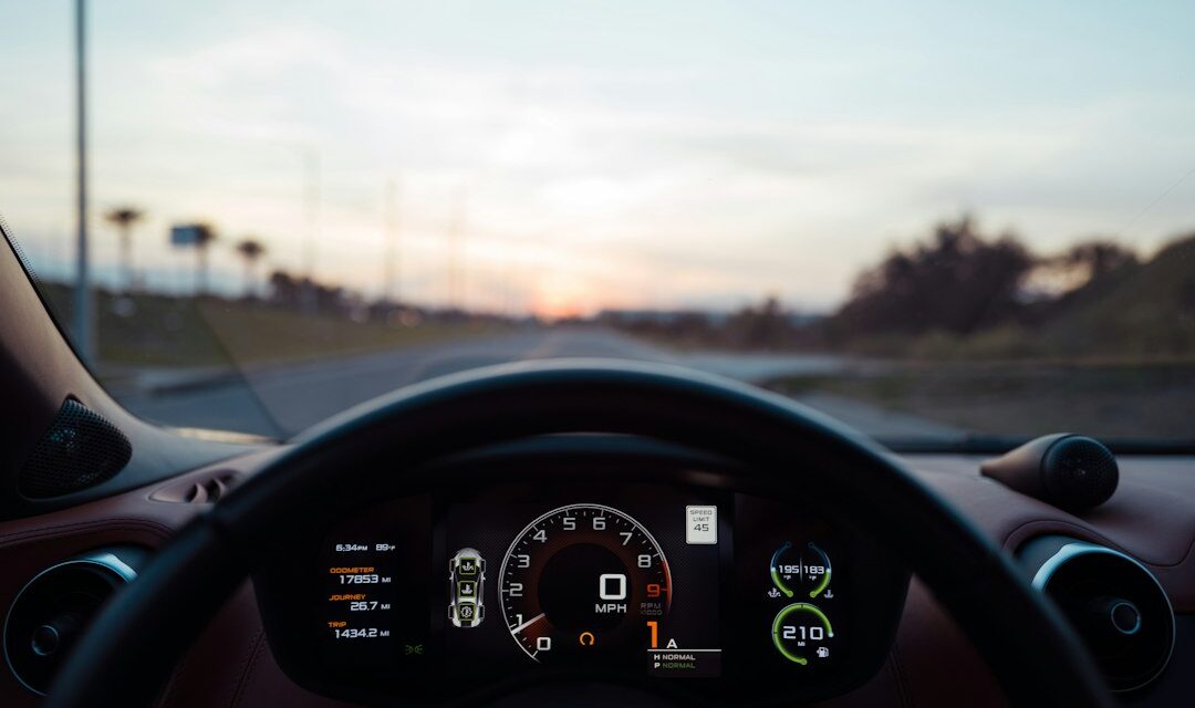 Black car instrument panel cluster