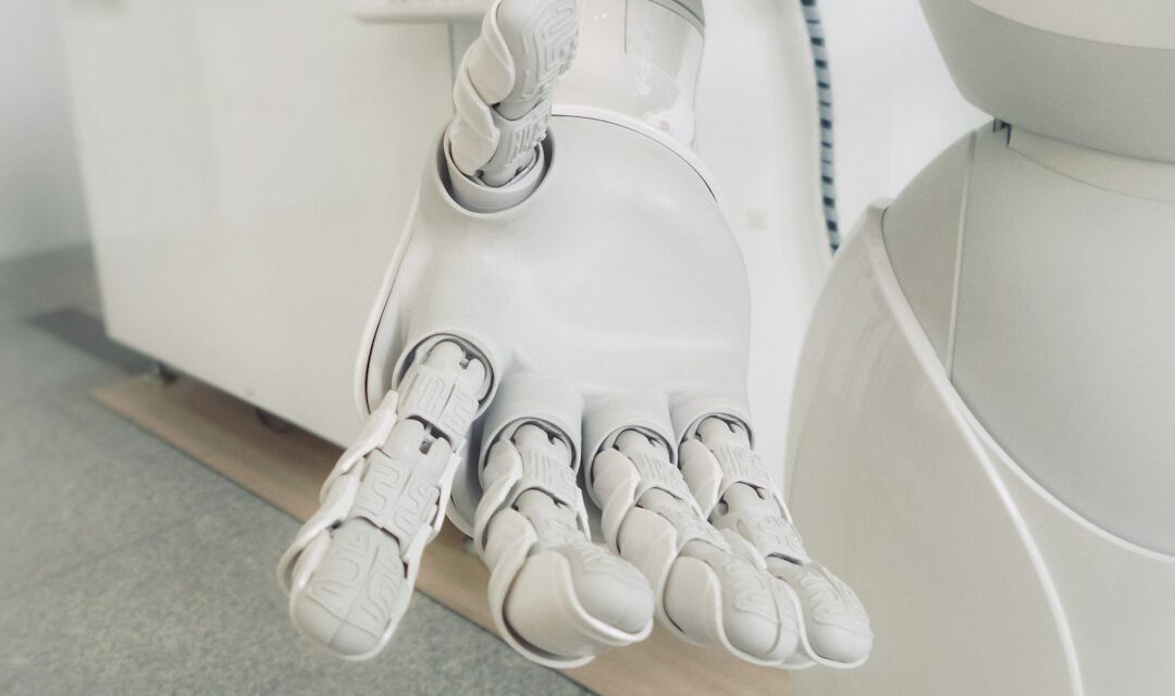 Closeup photo of white robot arm