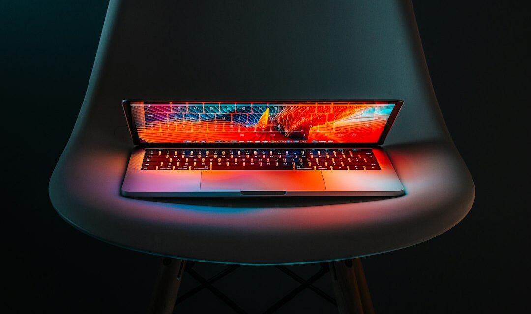 Photo of half-flipped laptop
