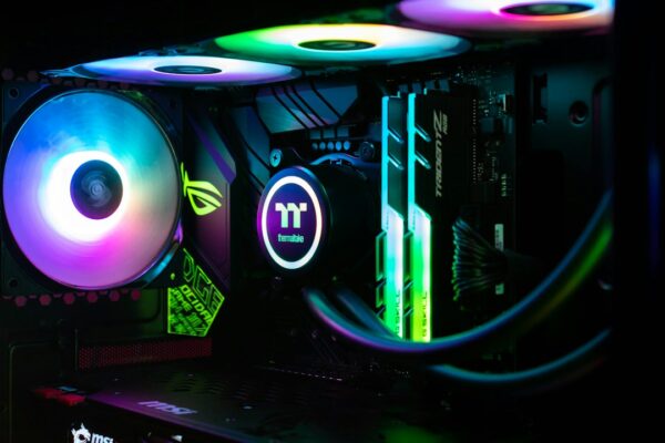 Black and purple audio mixer