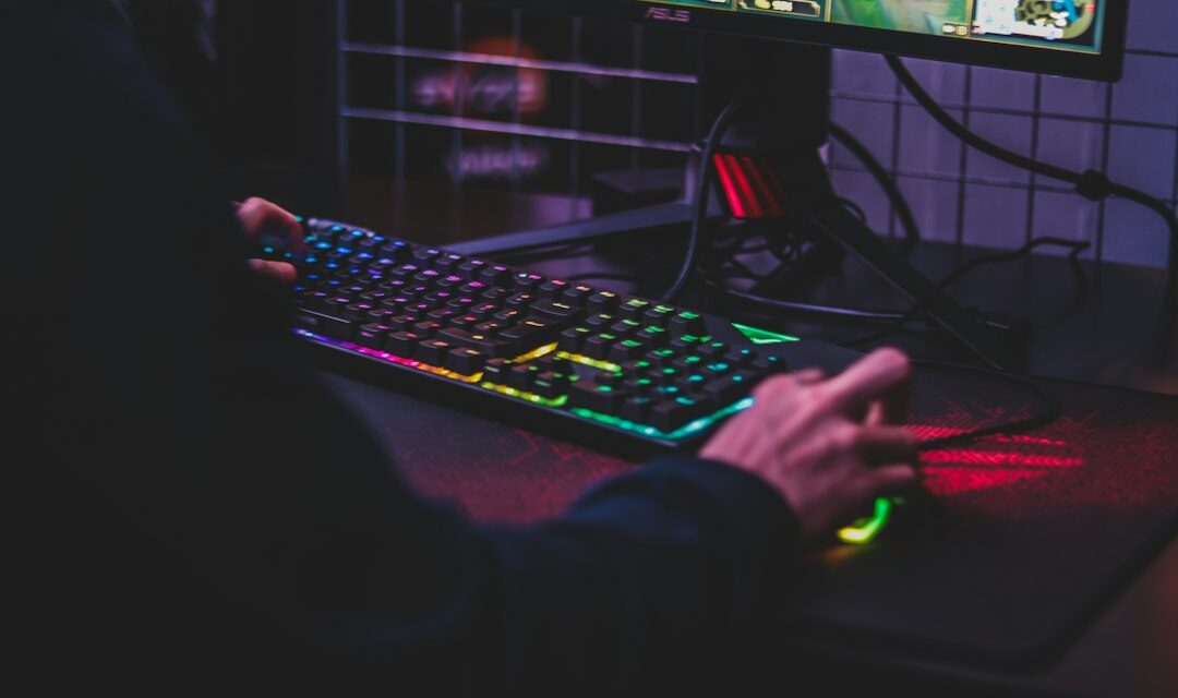Person using desktop computer