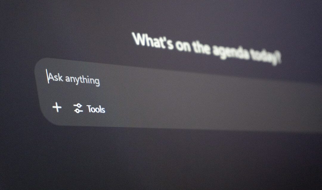 Digital interface with "ask anything" prompt