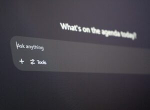 Digital interface with "ask anything" prompt