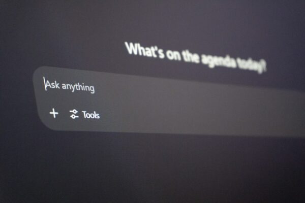 Digital interface with "ask anything" prompt