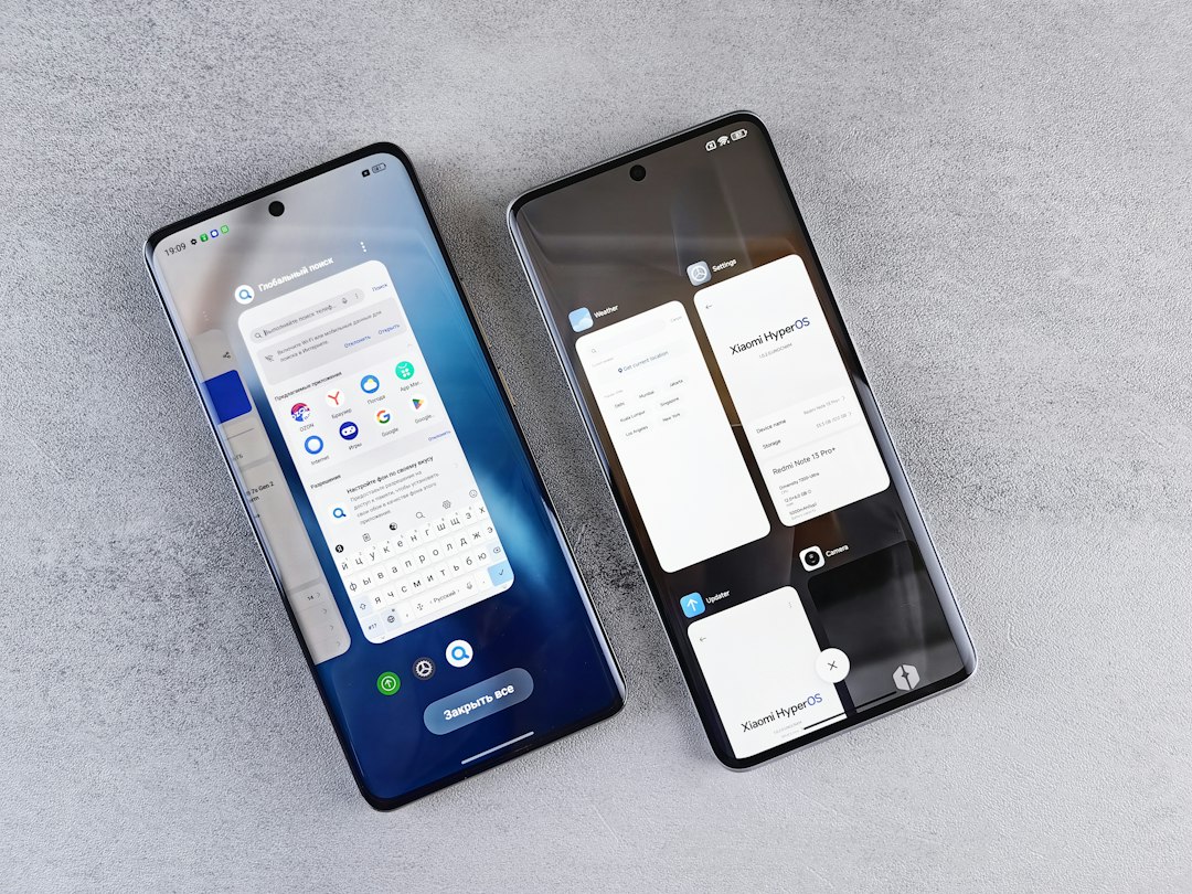 Two smartphones displaying different app interfaces