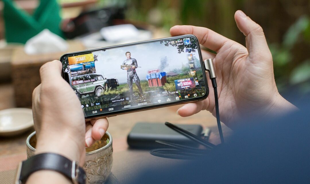 Person playing PUBG mobile