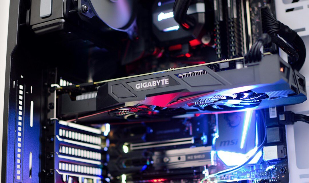 Black Gigabyte graphics card
