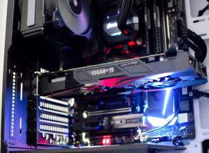 Black Gigabyte graphics card