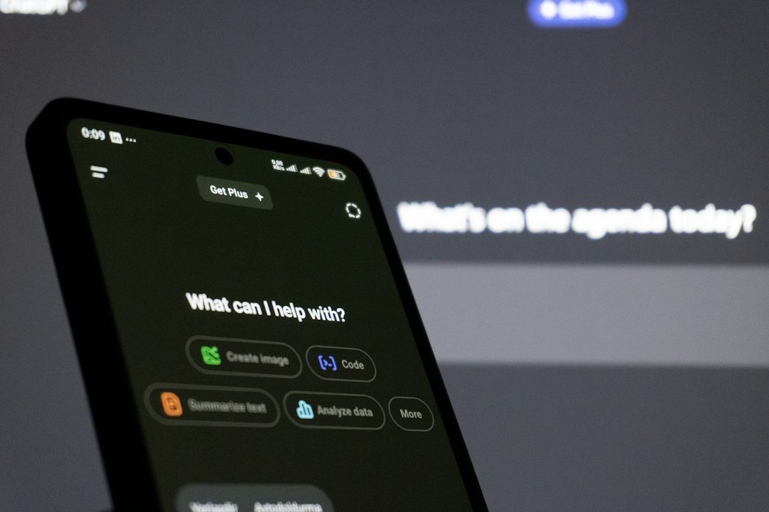 Smartphone screen displaying ai assistant interface