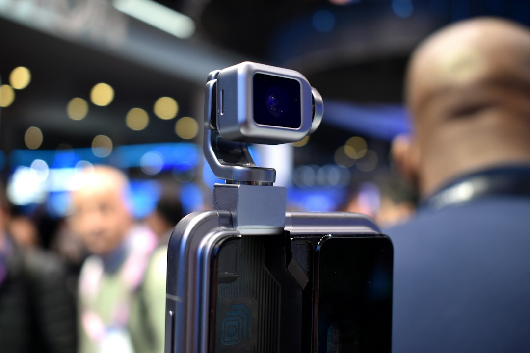 A small camera mounted on a device