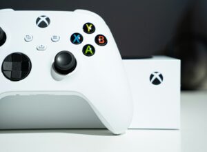 White xbox one game controller
